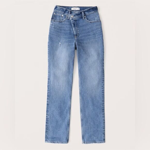 Abercrombie The 90s Straight Ultra High Rise Curve Love SHORT - Picture 1 of 9